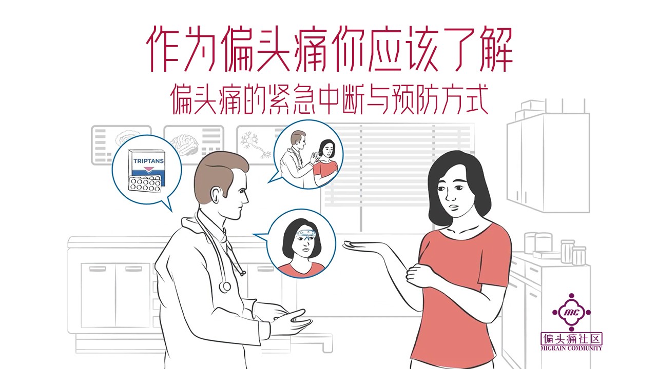偏头痛必须作好两手准备,紧急中断与预防。